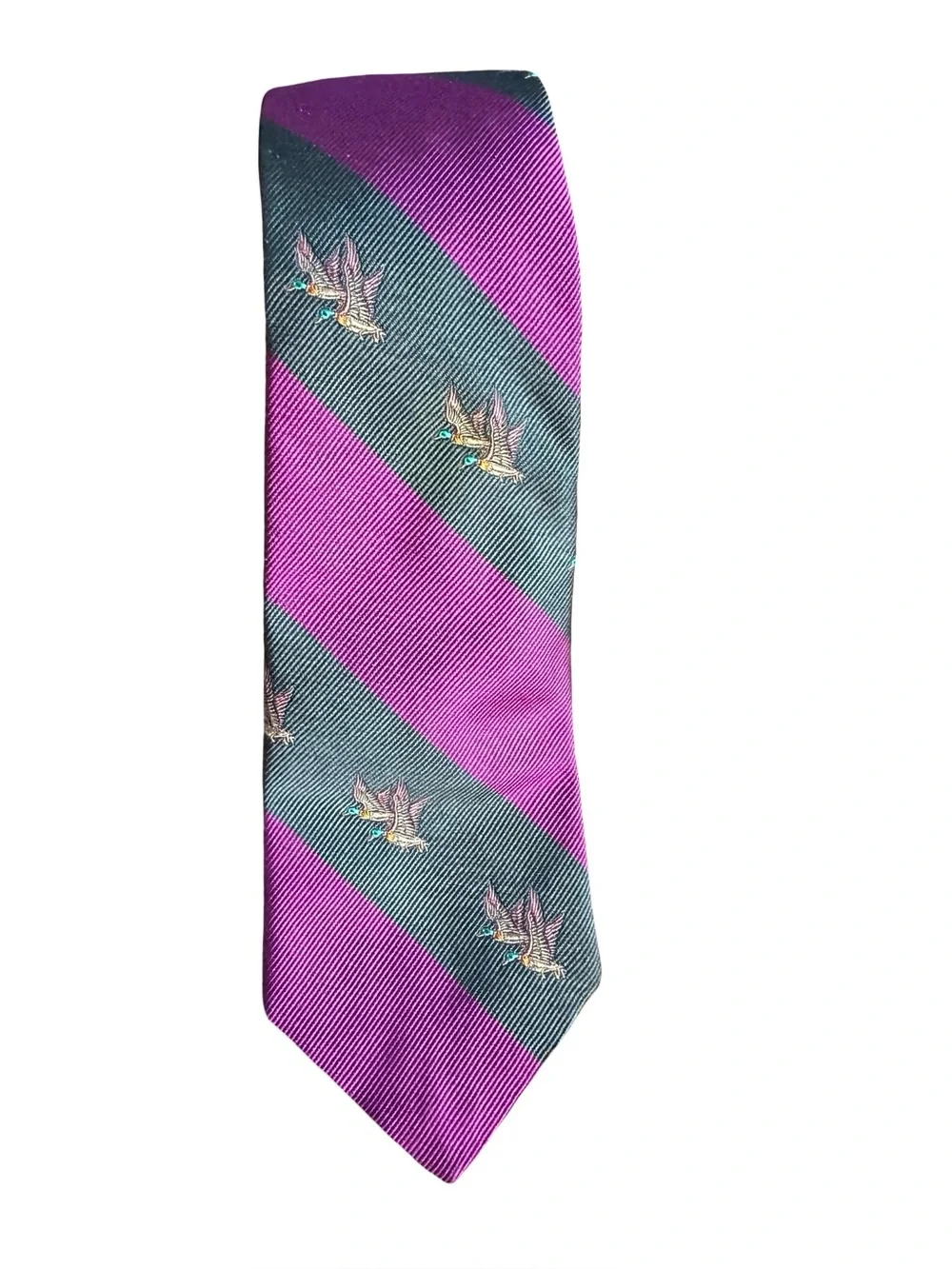 Hathaway Silk Blend Striped Duck Tie